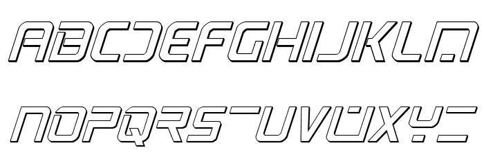 PsYonic VII 3D Italic Font LOWERCASE