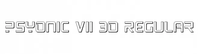 PsYonic VII 3D Regular  नि: शुल्क फ़ॉन्ट्स डाउनलोड