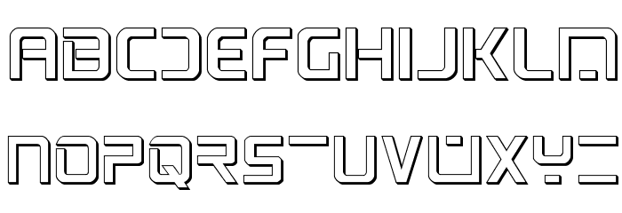 PsYonic VII 3D Regular Font LOWERCASE