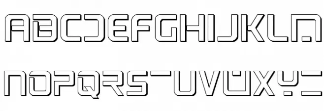 PsYonic VII 3D Regular फ़ॉन्ट लोअरकेस