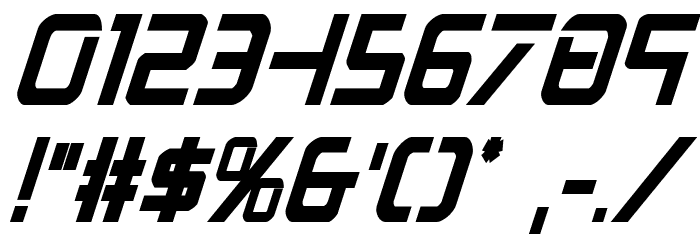 PsYonic VII Bold Condensed Italic Font OTHER CHARS