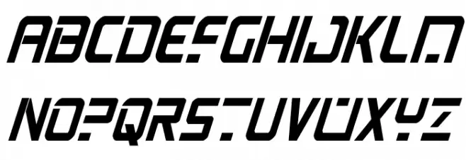 PsYonic VII Bold Condensed Italic Шрифта ВЕРХНИЙ