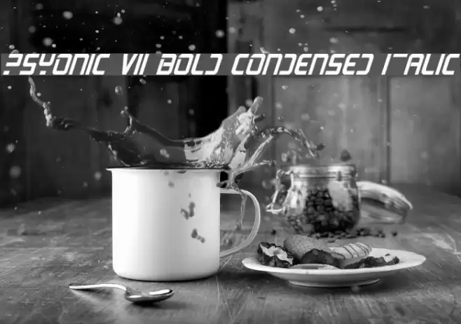 PsYonic VII Bold Condensed Italic examples