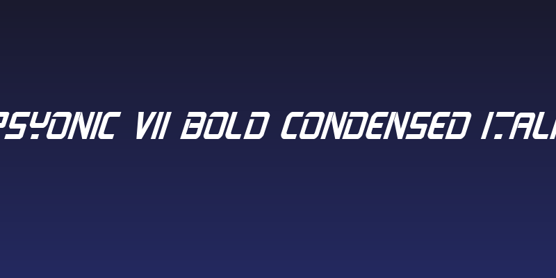 PsYonic VII Bold Condensed Italic Social Header