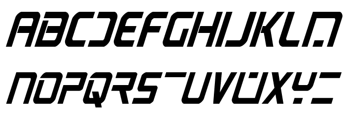 PsYonic VII Bold Condensed Italic Font LOWERCASE
