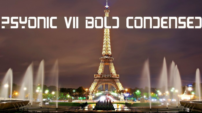 PsYonic VII Bold Condensed Font examples