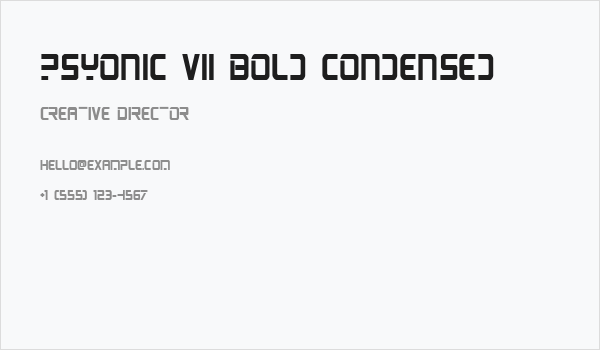PsYonic VII Bold Condensed Business Card