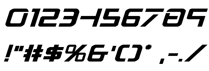 PsYonic VII Bold Expanded Italic Font OTHER CHARS
