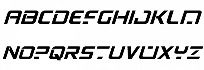 PsYonic VII Bold Expanded Italic Caratteri MAIUSCOLE