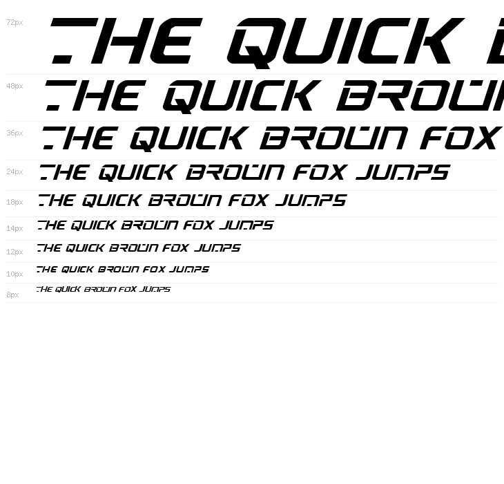 PsYonic VII Bold Expanded Italic Waterfall