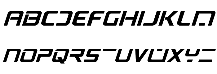 PsYonic VII Bold Expanded Italic Font LOWERCASE
