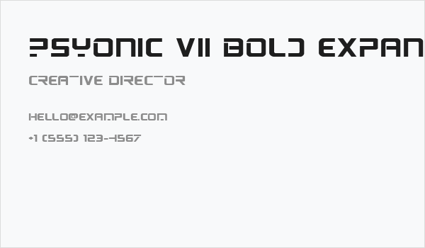 PsYonic VII Bold Expanded Business Card