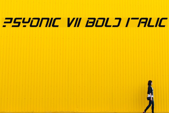 PsYonic VII Bold Italic Font examples
