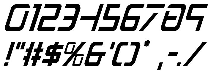 PsYonic VII Condensed Italic Font OTHER CHARS