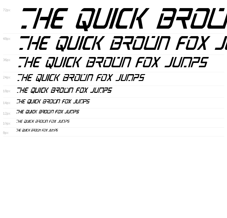 PsYonic VII Condensed Italic Waterfall