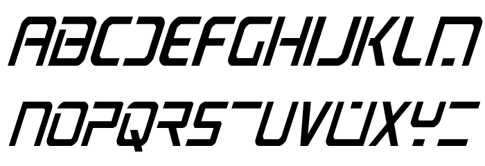 PsYonic VII Condensed Italic Font LOWERCASE
