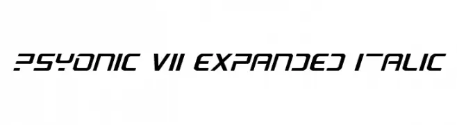PsYonic VII Expanded Italic  Frei Schriftart Herunterladen