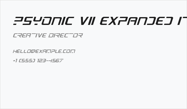 PsYonic VII Expanded Italic Business Card