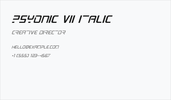 PsYonic VII Italic Business Card