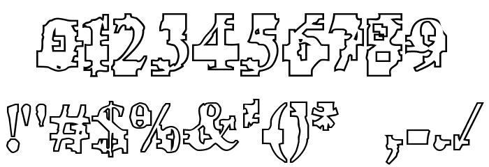 Psi Borgz Hollow Font OTHER CHARS