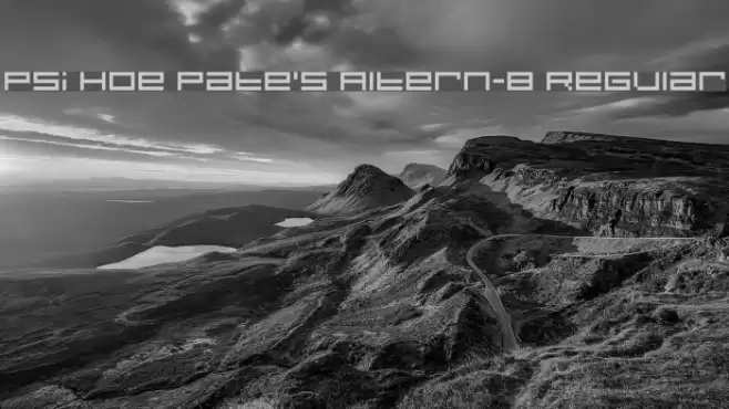 Psi Hoe Pate's Altern-8 Regular Font examples