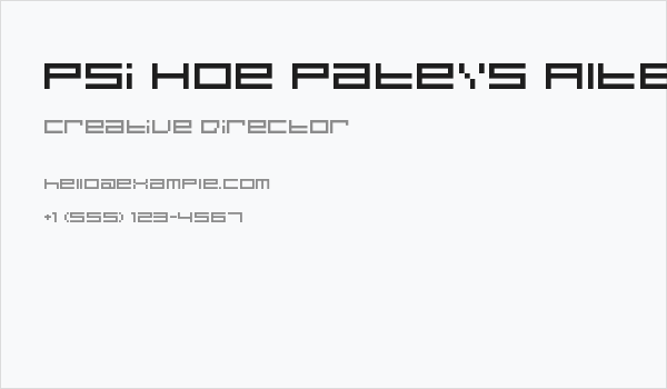 Psi Hoe Pate's Altern-8 Regular Business Card
