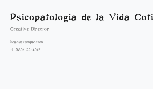 Psicopatologia de la Vida Cotidiana Business Card