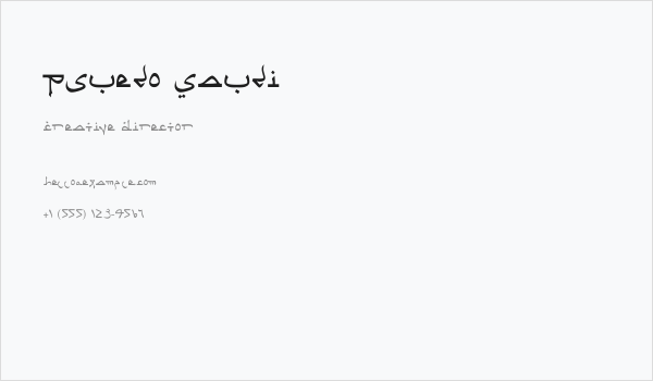 Psuedo Saudi Business Card