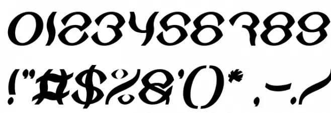 Psychedelic Bold Italic Font OTHER CHARS