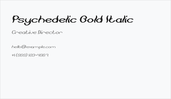 Psychedelic Bold Italic Business Card