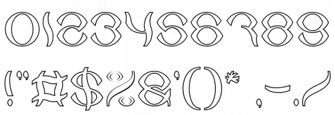 Psychedelic-Hollow Font OTHER CHARS