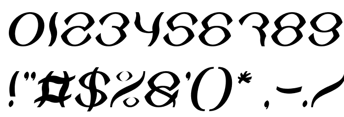 Psychedelic Italic Font OTHER CHARS