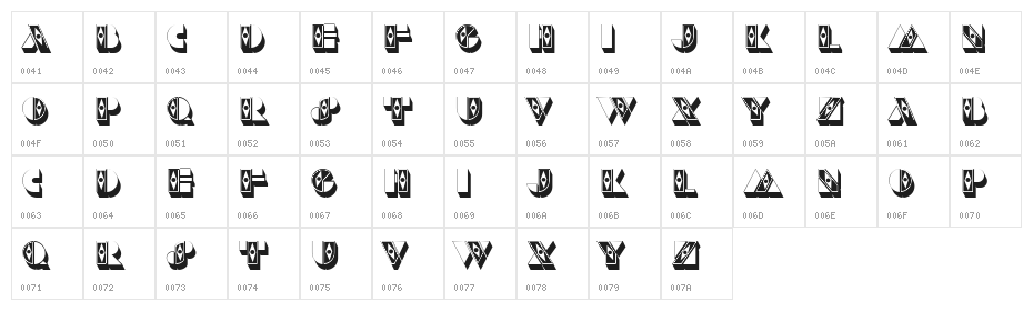 Psychic Fortunes Light Regular Character Map