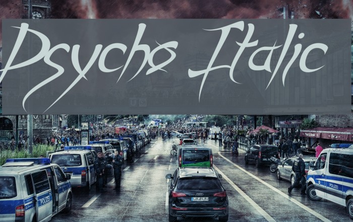 Psycho Italic Font examples