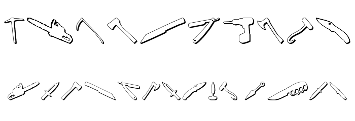 Psycho's Toolshed 3D Font OTHER CHARS