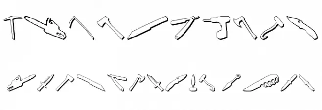 Psycho's Toolshed 3D Font OTHER CHARS