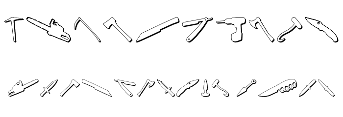 Psycho's Toolshed 3D Font OTHER CHARS