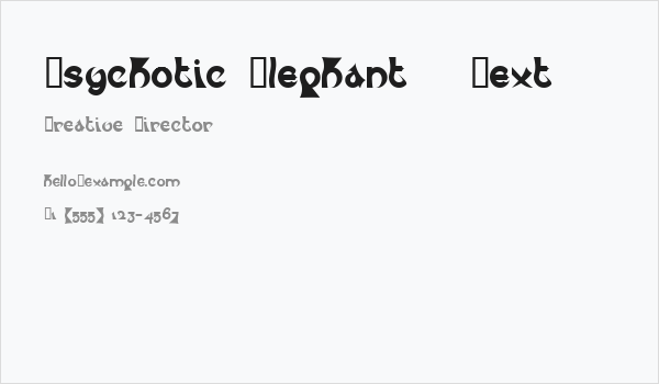 Psychotic Elephant   Text Business Card