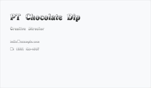 PT Chocolate Dip Business Card