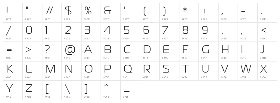 PT Magistral Cyrillic Character Map