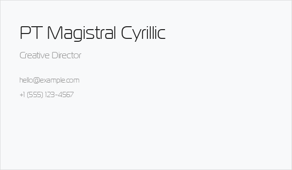 PT Magistral Cyrillic Business Card