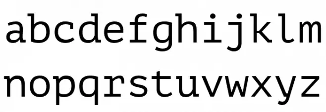 PT Mono フォント 小文字