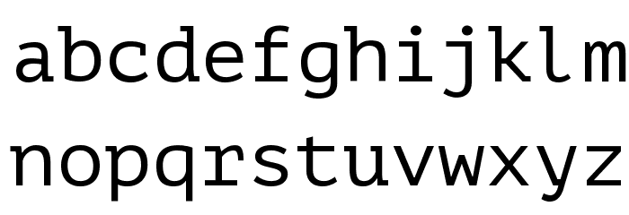 PT Mono Font LOWERCASE