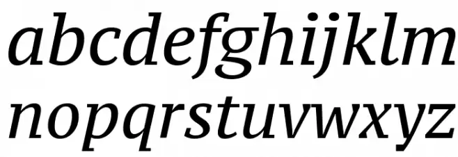 PT Serif Caption Italic फ़ॉन्ट लोअरकेस