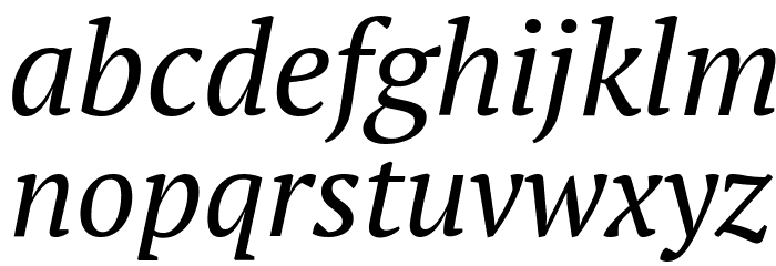 PT Serif Italic Font LOWERCASE