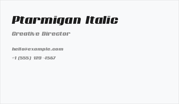 Ptarmigan Italic Business Card