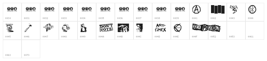 PUNK DINGBATS Character Map
