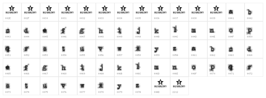 PUNKBABE Character Map