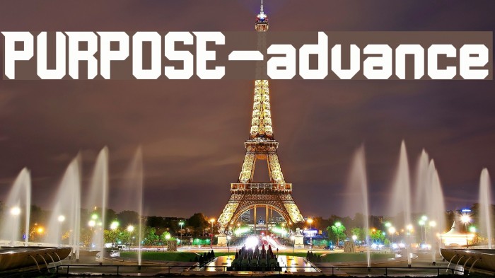 PURPOSE-advance Font examples