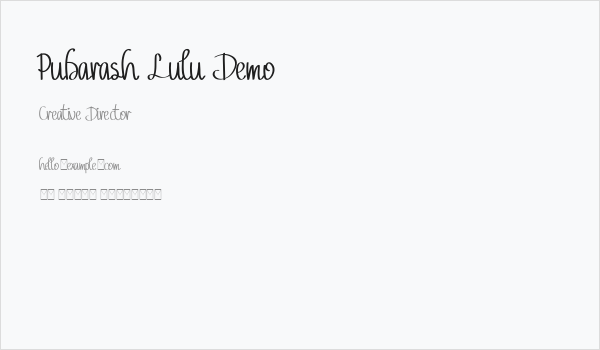Pubarash Lulu Demo Business Card